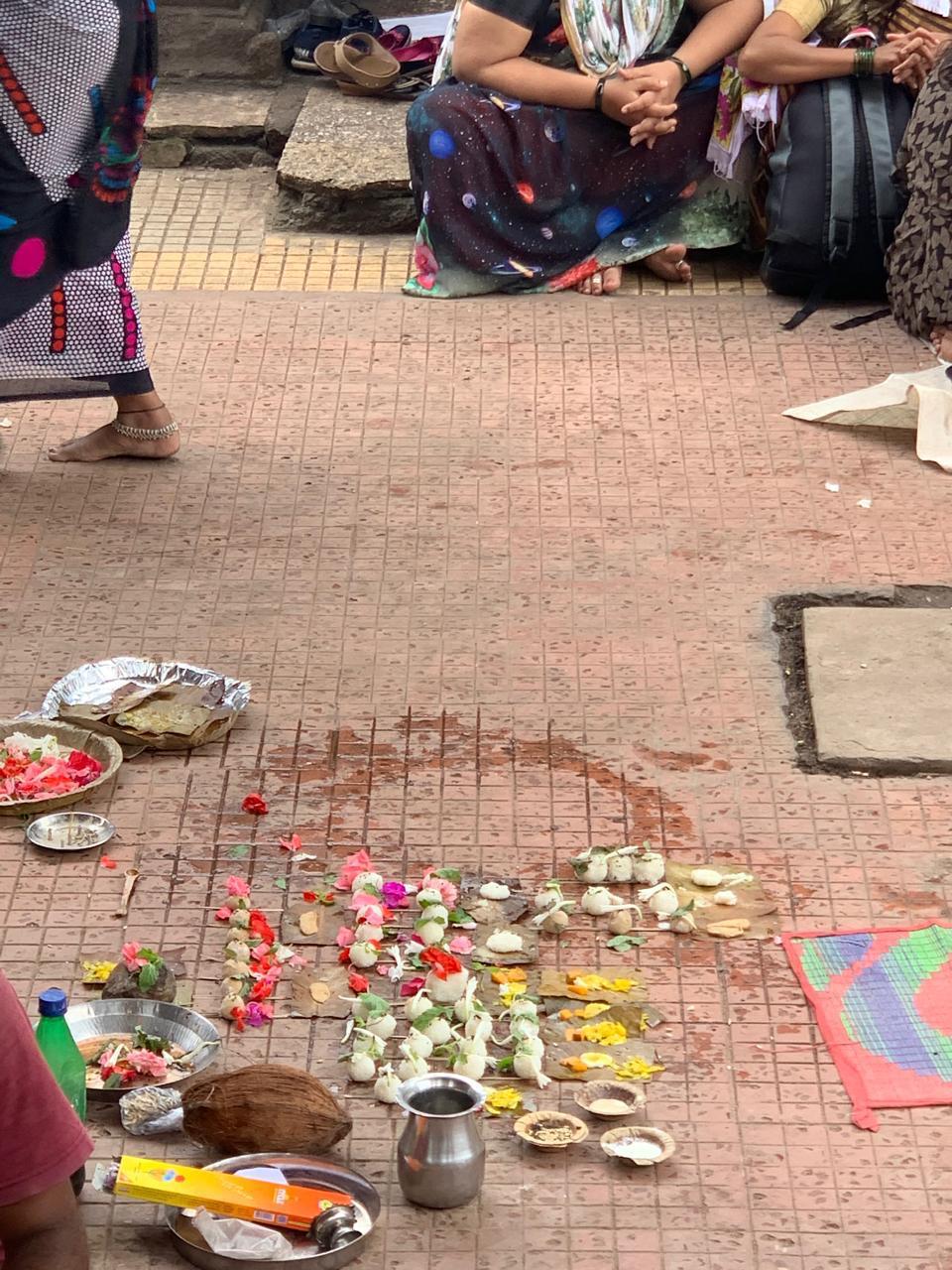 Detailed view of sacred mantras being written